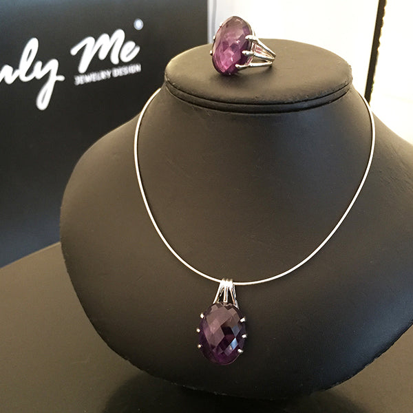 DEEP PURPLE halsband med stor ametist Truly Me