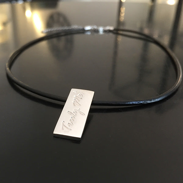 PURE silver läder halsband Truly Me