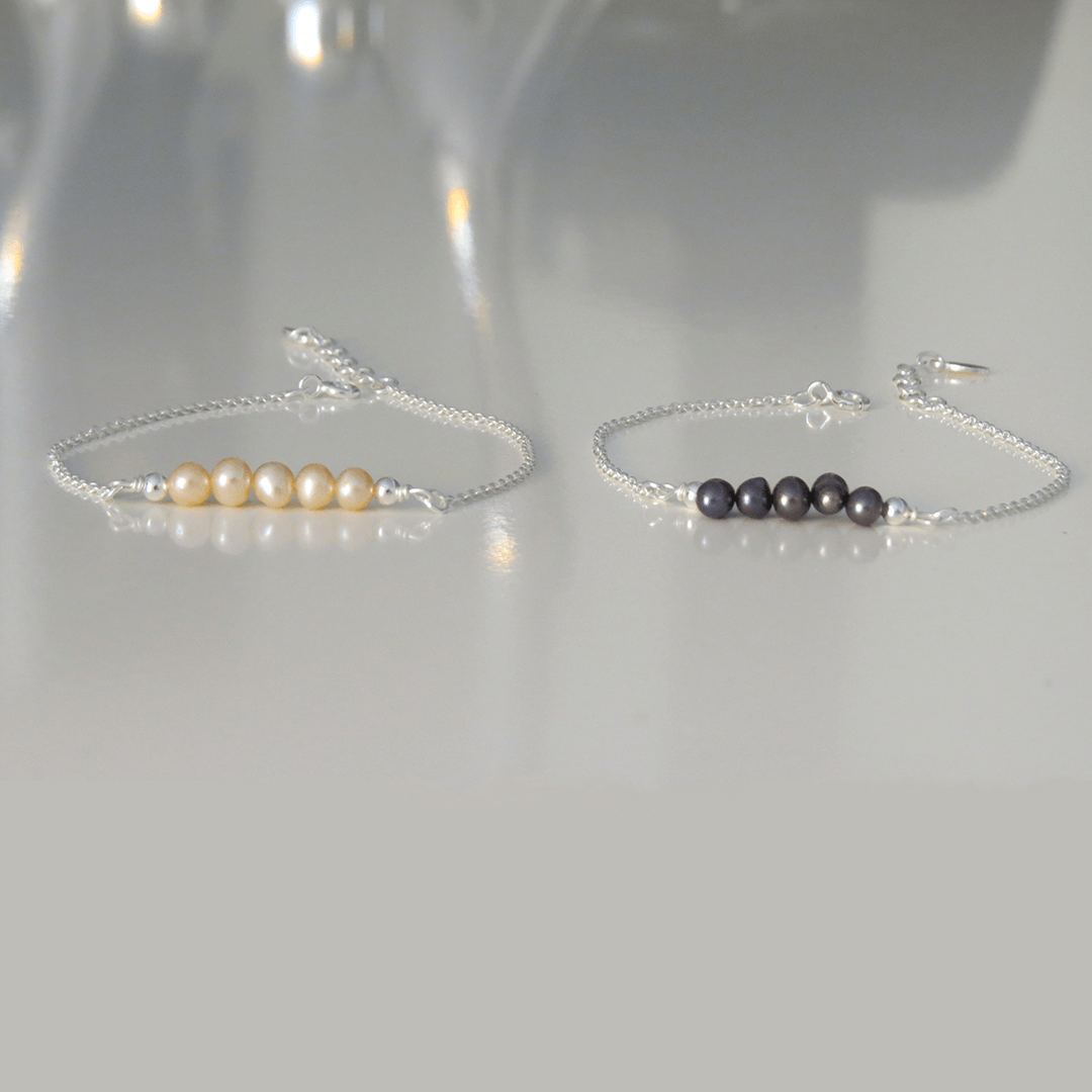 SWEET armband Peach Black _1 (Truly Me Jewelry Design)_ (1)