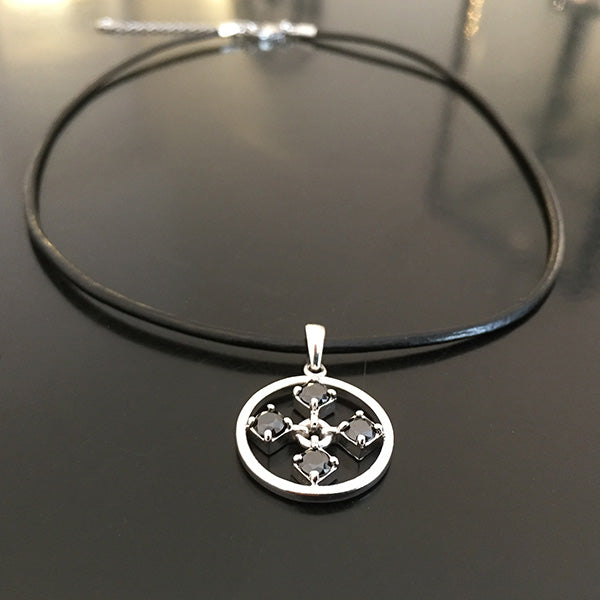 TOUCH svart silver läder halsband Truly Me