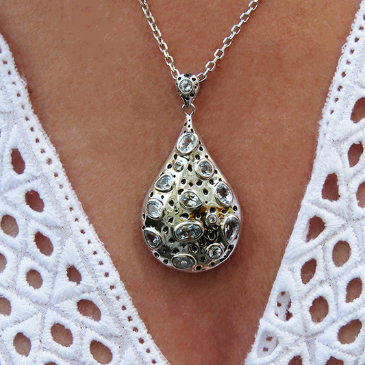 AQUA halsband med akvamarin