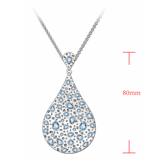 AQUA silverhalsband (skissbild lang) Truly Me Jewelry Design