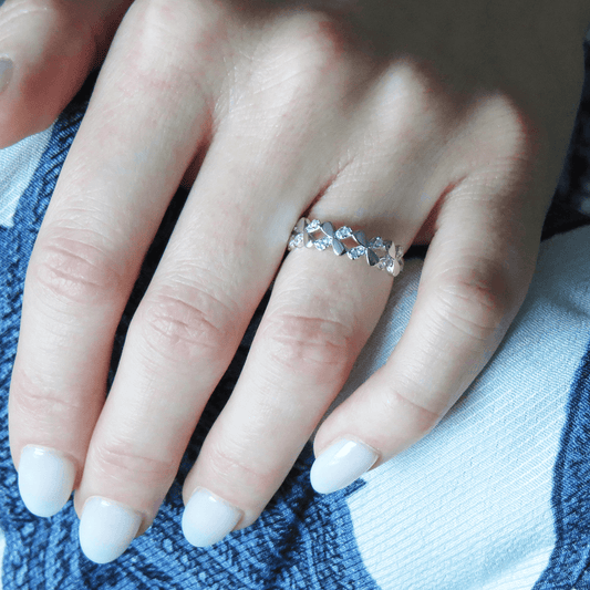 Blossom silverring med blommor