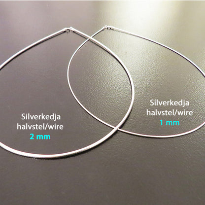 Halvstel silverkedja (1 mm)