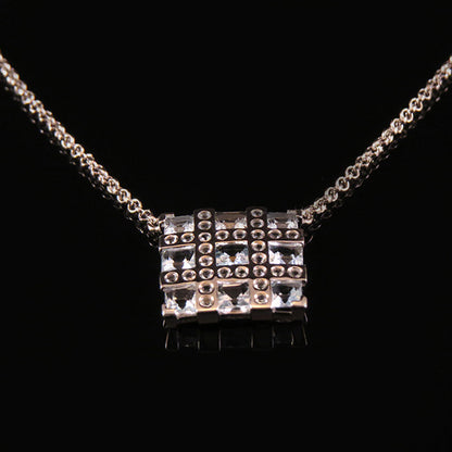 RIBBON silverhalsband blå Truly Me