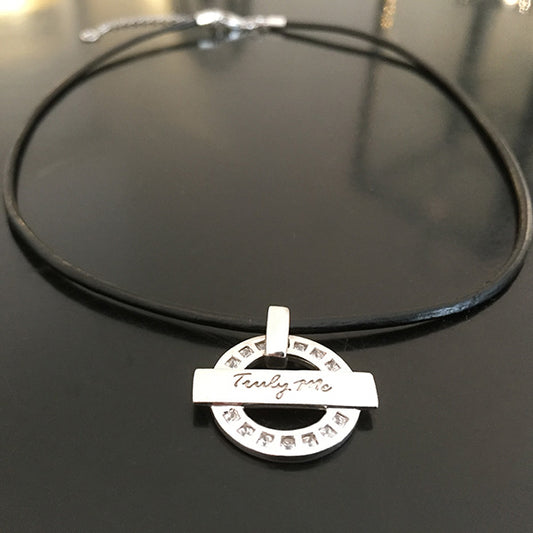 WISDOM silver läder halsband Truly Me