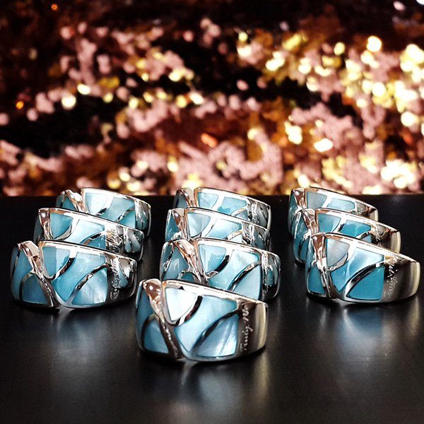 ART DECO silverring med skimrande pärlemor (Truly Me)