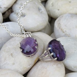 DEEP PURPLE silver jewelry with large amethyst (Truly Me)