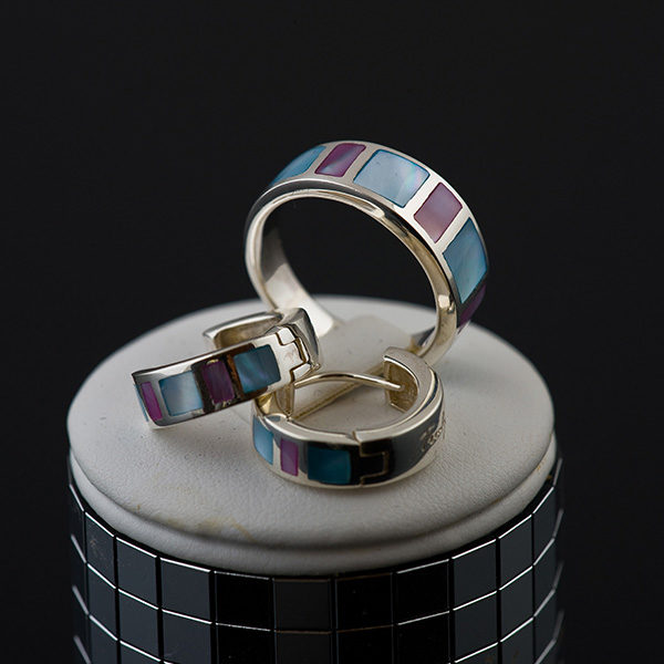DREAM silver ring with blue and purple mother of pearl (Truly Me)