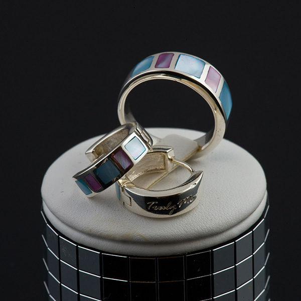 DREAM silver ring with blue and purple mother of pearl (Truly Me)