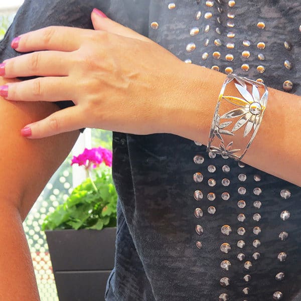 FLOWER POWER silver bracelet / bangle by Truly Me Jewelry Design