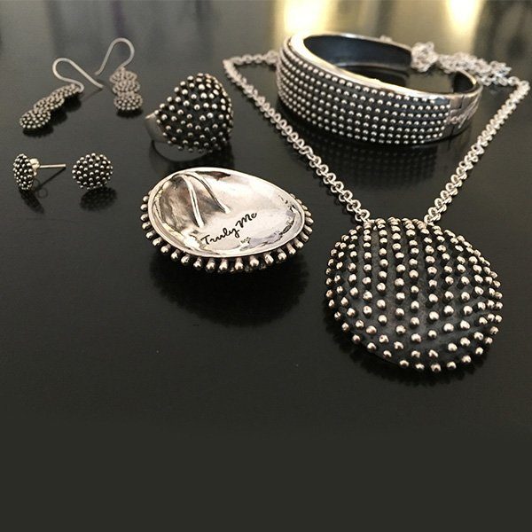HEDGEHOG silver jewelry set design like a hedgehog (Truly Me)