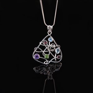 LETS GO CRAZY silver necklace with colorful stones (Truly Me)