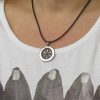 PENNY LANE silver necklace with brown leather (Truly Me)
