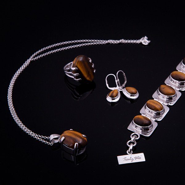 TIGER silver jewelry with tiger eye stones (Truly Me)