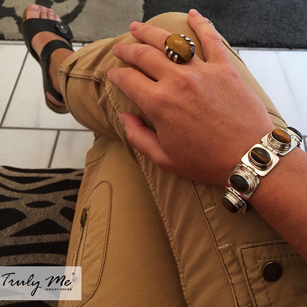 TIGER silver bracelet with tiger eye stones (Truly Me)