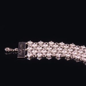 TOUCH bracelet with many glittering stones in white