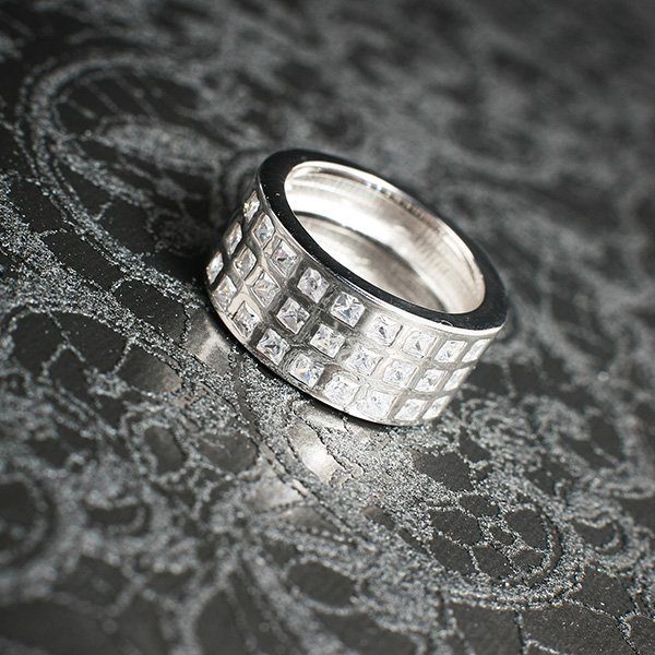 WISDOM silver ring with bling in stylish design (Truly Me Jewelry Design)