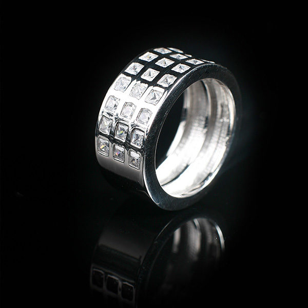 WISDOM silver ring with bling in stylish design (Truly Me Jewelry Design)