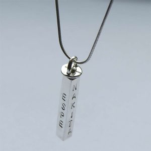 Name necklace - Truly Me silver rod (stamping)